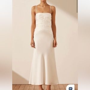 Shona Joy - Luxe Ruched Bodice Midi Dress - Ivory